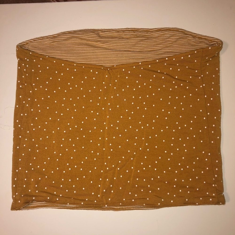 American Eagle Reversible Polka Dot Striped Strapless Bandeau Tube Top XS - Picture 3 of 4